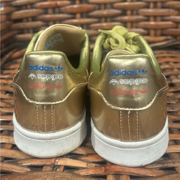 Adidas Originals Stan Smith Metallic Gold Sneakers Mens Size 6.5 men /women’s 8 - Picture 5 of 10